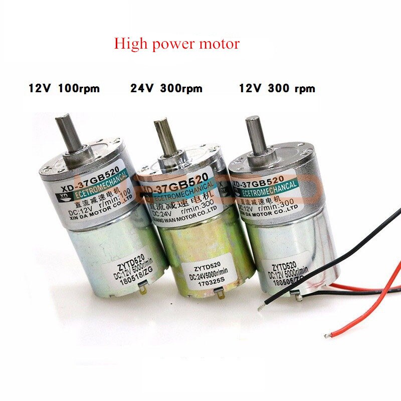 25/33/37 DC Geared Motor 9V/12V/24V High Torque Motor Smart Robot Car Accessories With Code Wheel Speed for RC Tank Car Model