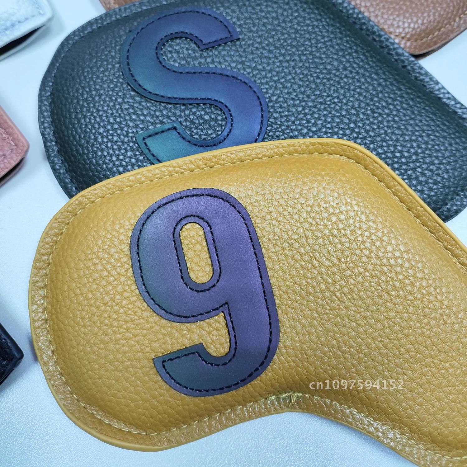10 unids/set cubierta de cabeza de hierro de Golf 3-9,P,S,A, cubierta de número entrenamiento bordado Club Golf accesorios de equipo deportivo