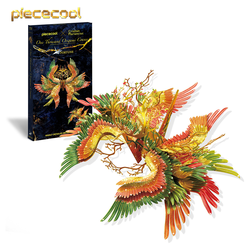 Model ONE THOUSAND ORIGAMI CRANES Toys DIY Animal Folk Crafts 3D Metal Puzzle Game For Girls: HP174-GR