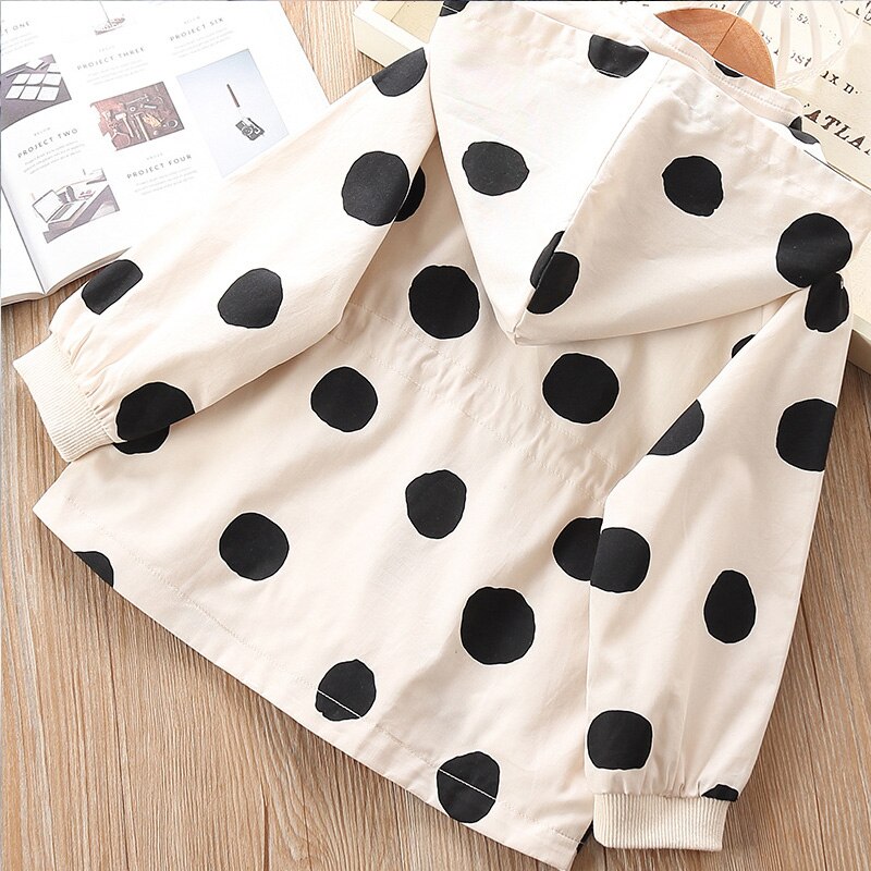 Humor Beer Koreaanse Kinderkleding Meisjes Lente & Herfst Windjack Baby Kinderen Mid-Lengte Hooded Stip jas