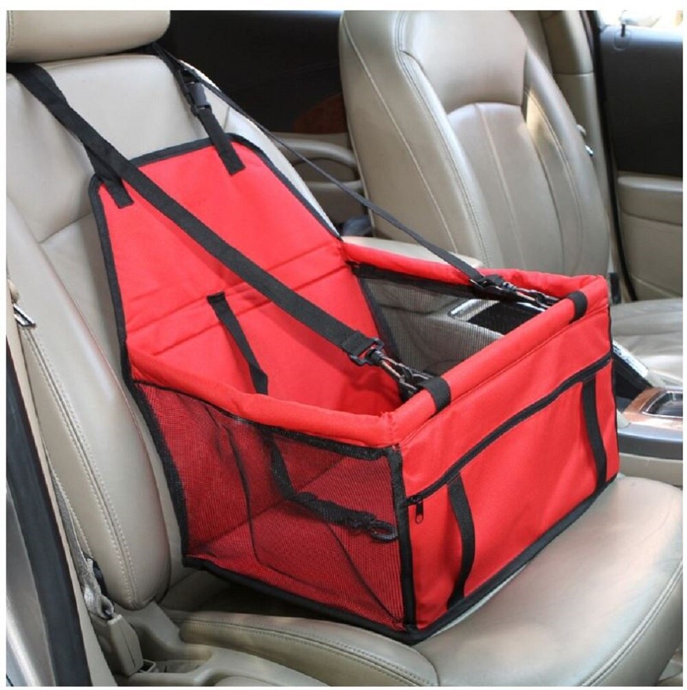 Housse de siège de voiture pour chien hamac pliant sac de transport pour animaux de compagnie transportant et voyageant pour Transportin Perro HondenTassen: Red / 50x35x25cm