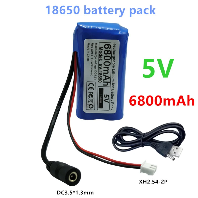 Original 6800mAh/12800mAh 5V 18650 lithium battery pack for Single Chip Microcomputer Outdoor LED Lamp,USB Fan,Bluetooth Speaker: Blue