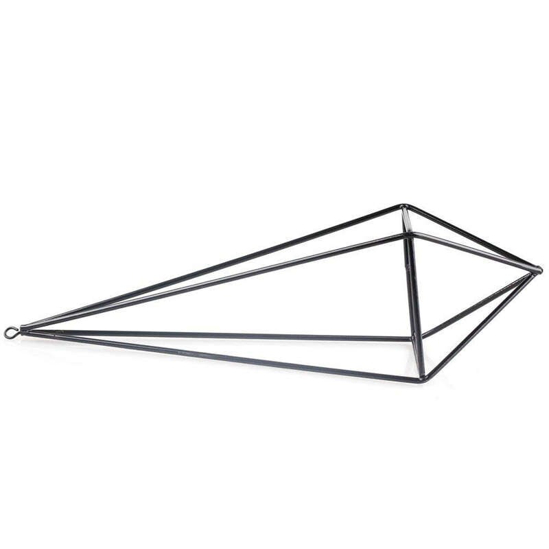 Moderna di Arte Rustica Stile Freestanding ferro Appeso Tillandsia Aria Pianta Rack Holder Nero 10.2 Pollici Altezza Quadrilatero Pyrami