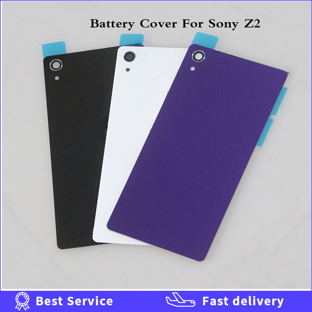 Carcasa trasera de cristal para Sony Xperia Z2 D6543 L50W D6503, cubierta trasera para batería, cubierta para puerta con piezas de repuesto de antena NFC