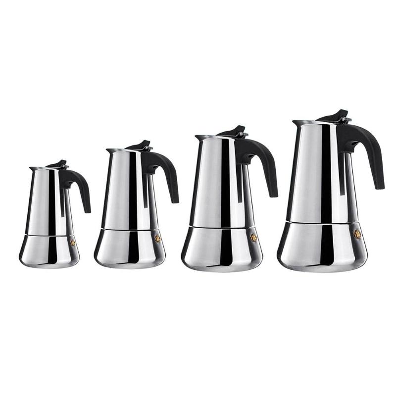 100Ml/200Ml/300Ml/450Ml Espresso Koffiezetapparaat Moka Pot Rvs Elektrische Kachel filter Percolator Koffie Brouwer Ketel Pot