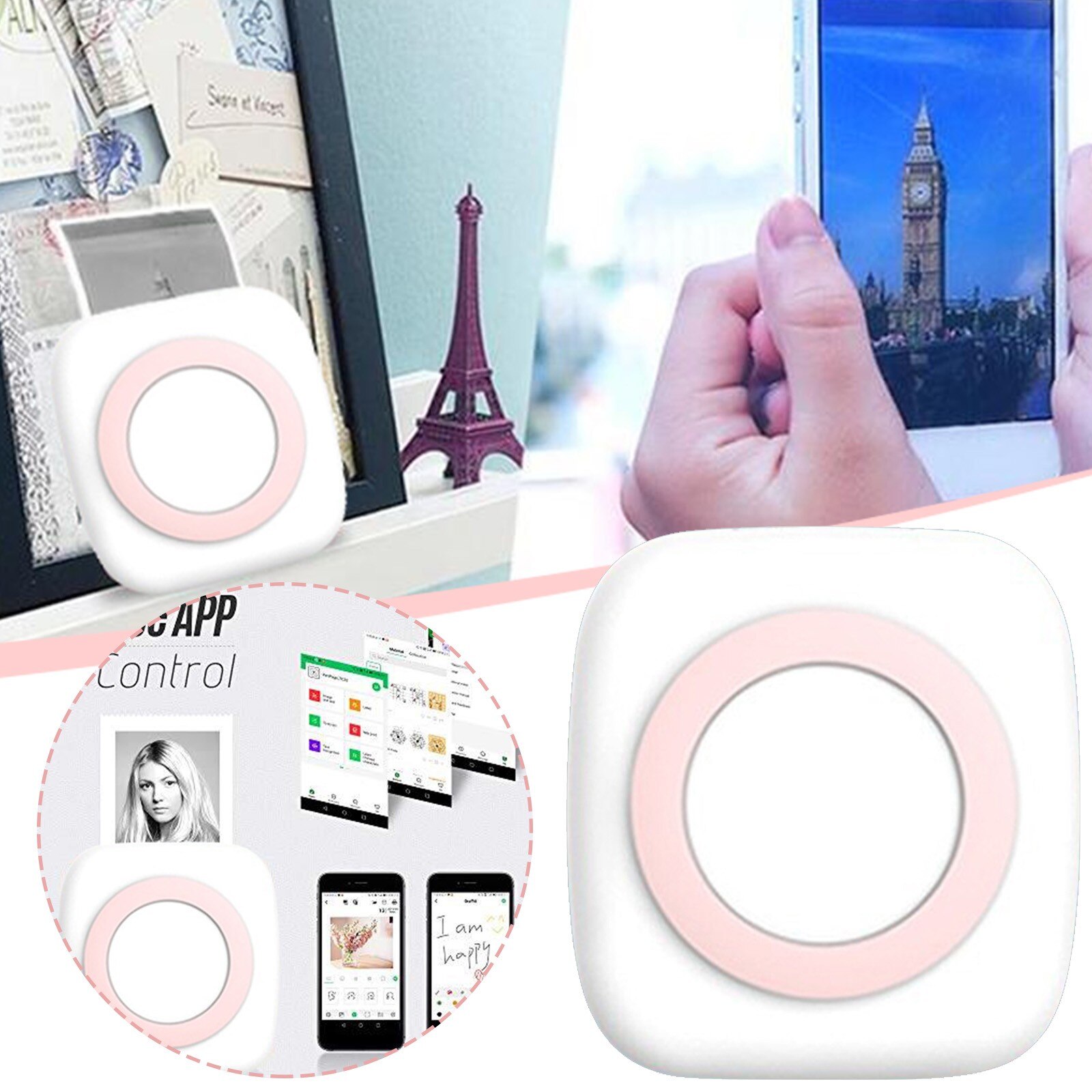 57mm Portable Bluetooth Printer Thermal Printing Mini Wireless Pos Image Photo Machine For Mobile Phone Photobooth Prop