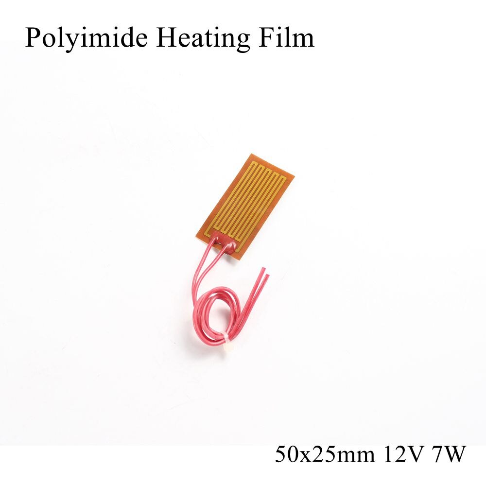 50x25mm 12V 7W Pi Heizung Film Platte Polyimid Elektrische Beheizte Tafel Pad matt Electrotherma flexibel klebe Folie Öl Heizung: Ursprünglich Titel