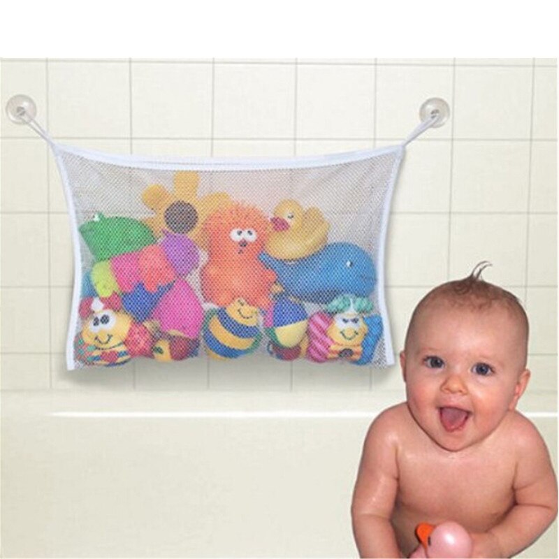 Foldning af miljøvenligt babybadeværelset legetøjsnet barnebadekarnet sugekopkurve