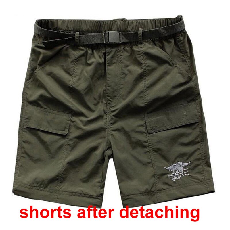 Outdoor Hiking Sports Detachable Pants Men Summer Trousers Anti-UV Quick Drying Lightweight Can be a pair of Shorts