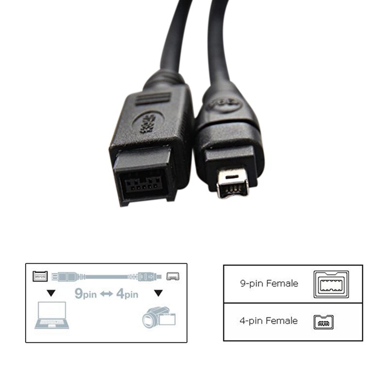 Am05-1 st ieee 1394 firewire 800 to firewire 400 kabel , 9 stift /4 stift & 1 st 1394 6 stifts hona  to 1394b 9 stift 400 to 800 kabel