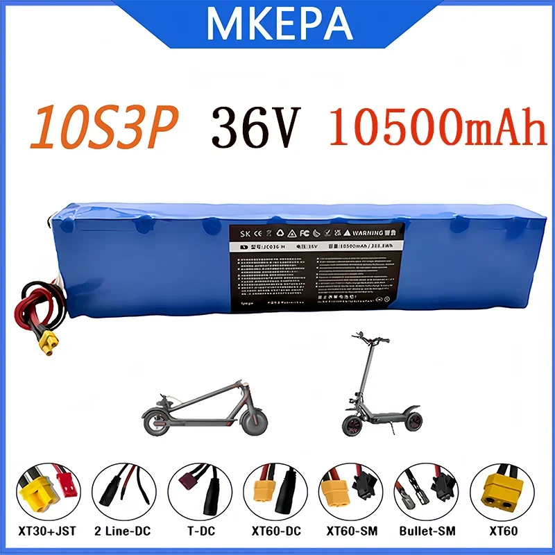 10 s 3p 36v 10500 mah 36v elektrisk scooter batteripakke 18650 lpeg lithium  m365 elektrisk scooter 36v batteri scooter