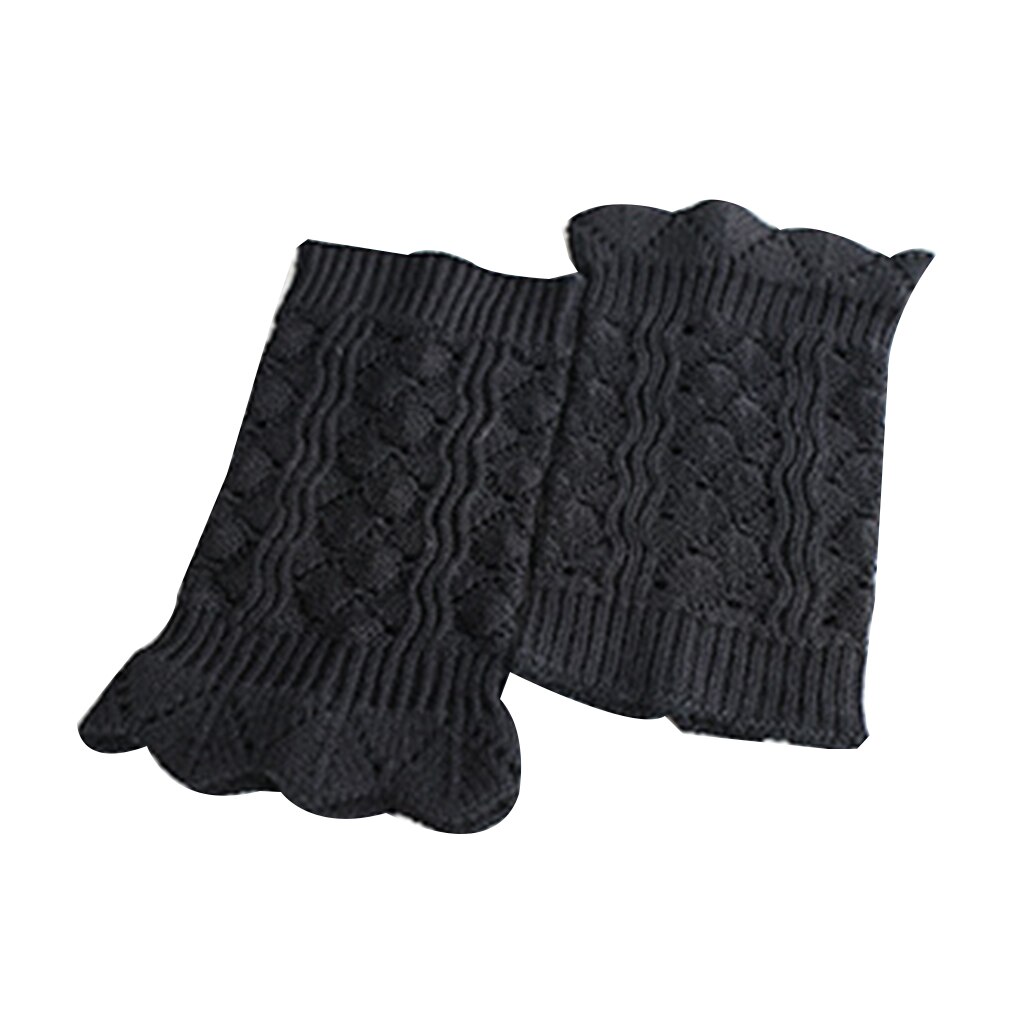 1 Pair Cute Soft Lace Women Girl Winter Leg Warmers Acrylon Crochet Hollow Knit Boot Socks Toppers Cuffs: NO.1