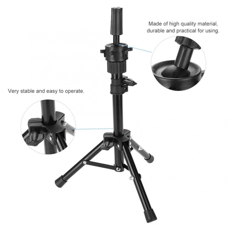 Adjustable Mannequin Head Stand False Head Hair Mannequin Head Hairdressing Training Head Holder Salon Model Mannequin Head Tripod Stand Holder Clamps Hair Style Tool For Various Hair Style