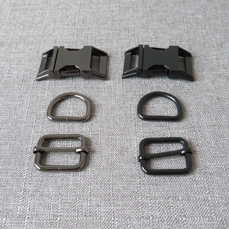 10 Sets 25 Mm Heavy Metal D Ring Richter Riem Bandjes Slider Release Gesp Snap Sluiting Voor Paracord Halsband diy Accessoires