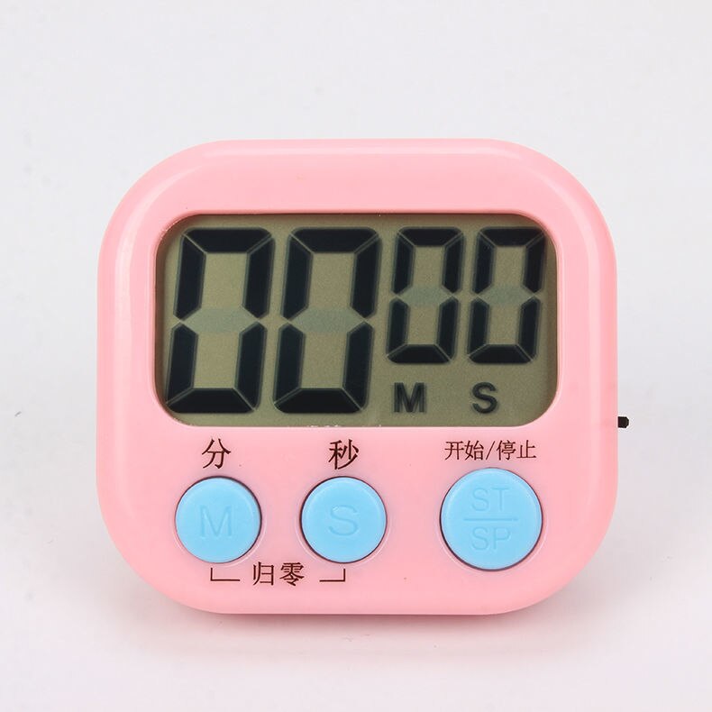 Kitchen Timer Timer Reminder Loud Students Countdown Timer Timer Electronic Alarm Clock Stopwatch Cute Tomato Clock: Upgraded Pink  Switch   Memory   Magnet   Battery