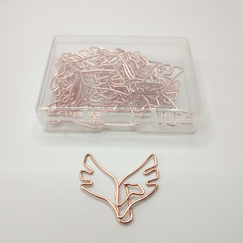 Trombone en forme d'oiseau spécial, trombones en boîte, papeterie de bureau, rose, doré, aigle