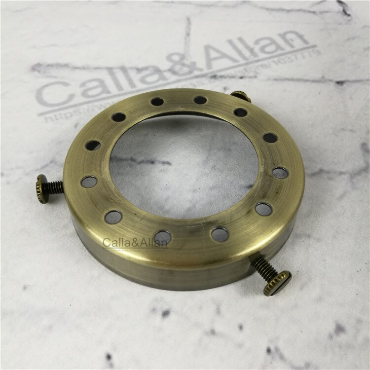 E27 Houder D70mm * H12mm Lampenkap Ring Fitter Ijzeren Schaduw Vaste Cup Vintage DIY Verlichting Schaduw en Socket Aangesloten Houder: Donker Kaki