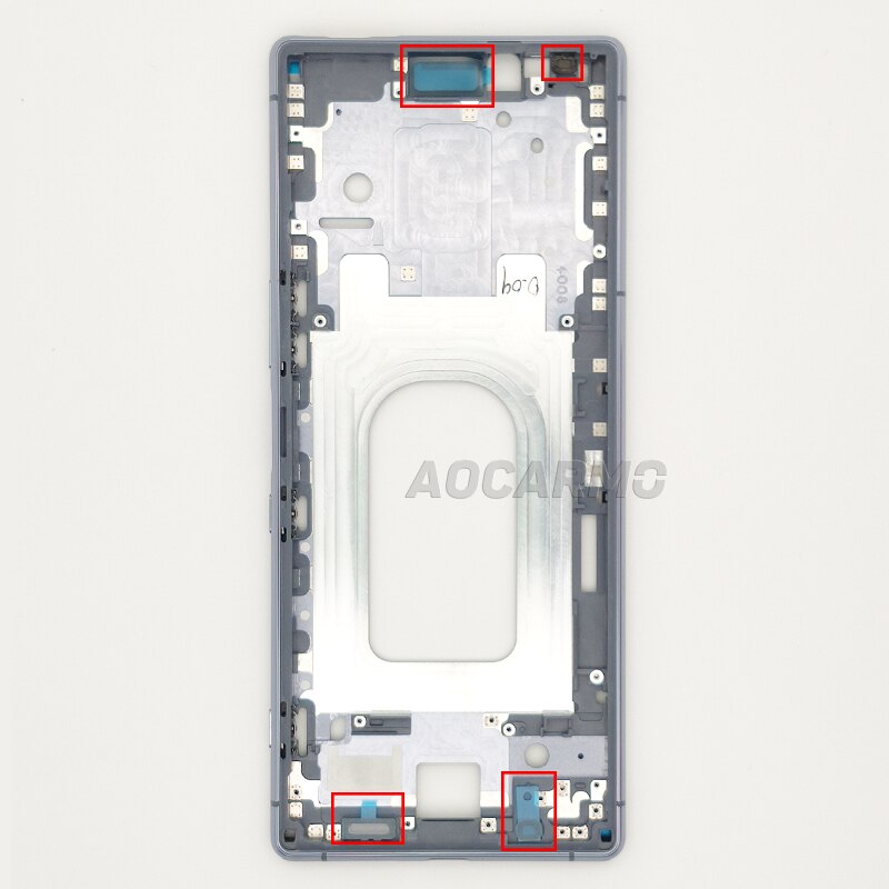 Aocarmo para SONY Xperia 1 / XZ4 J9110 X1, conjunto completo, adhesivo frontal LCD, parte trasera, pegatina, batería, micrófono, auricular, cinta adhesiva