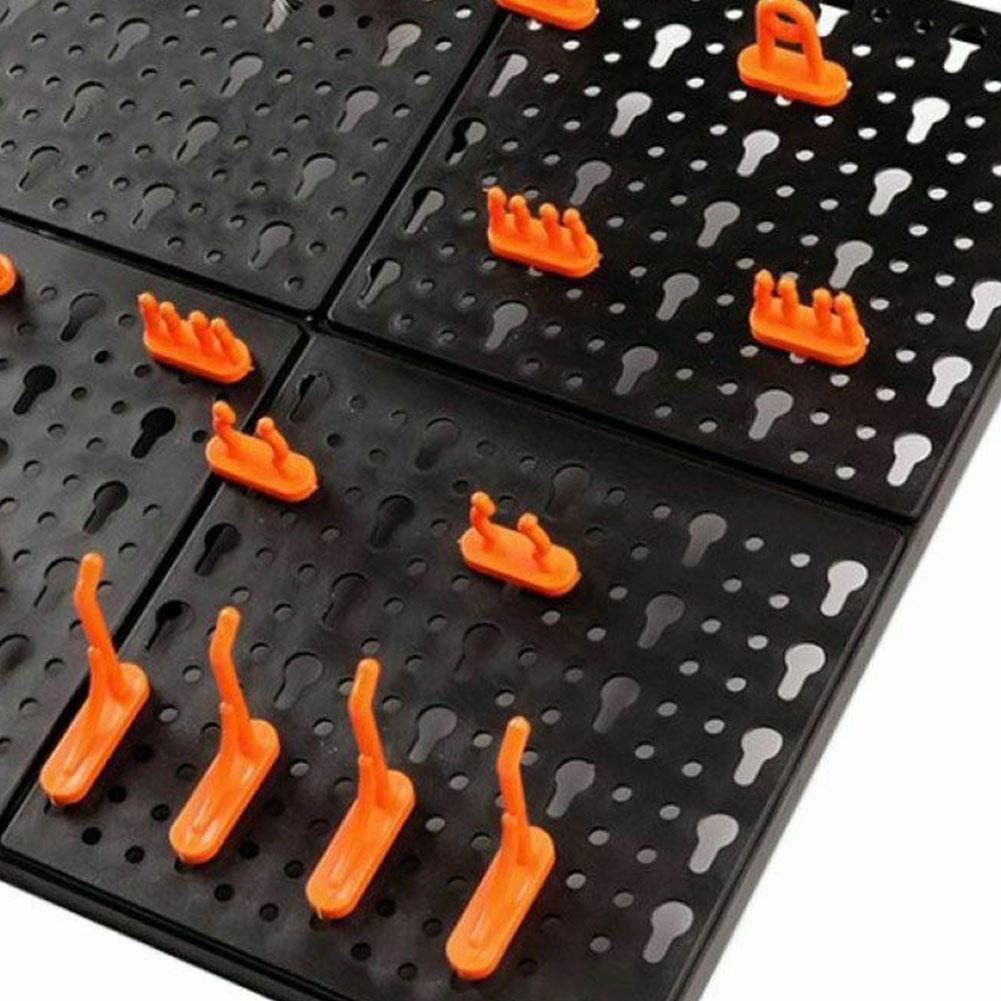 Herramientas de Hardware para colgar, cartel para colgar, Agujero colgante gancho con placa, piezas, caja de almacenamiento, Unidad de garaje, placa de agujero de plástico , 10 Uds.