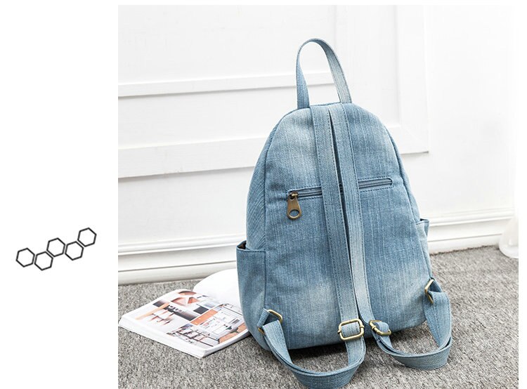 Rdywbu Blu Denim Tela di Canapa Dello Zaino Pacchetto Del Sacchetto di Grande Capacità Sacchetto di Scuola Delle Donne di Alta Qualità Dei Jeans Borsa Da Viaggio Zaino Zaino B755