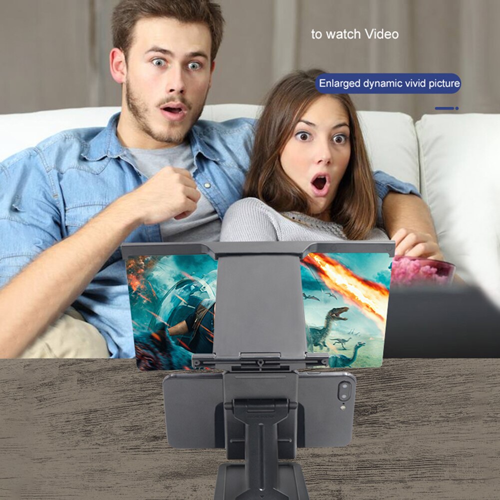 12Inch Horloge Video Opvouwbare Telefoon Screen Versterker 2 In 1 Stand 3D Hd Vergrootglas Draagbare Afneembare Verstelbare Hoek Voor films