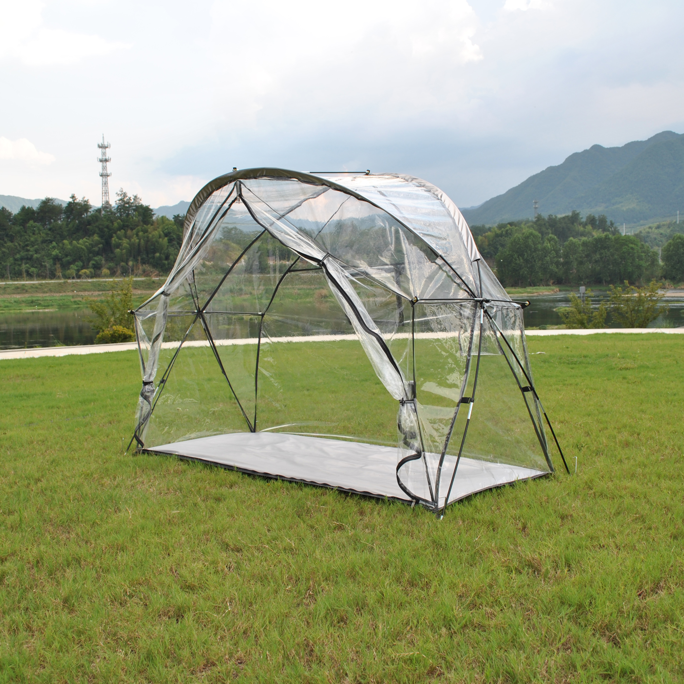 Durable Camping Tent, Outdoor Tent not include Bed, 1 Person Tent, Cot Tents with Silver Coating, Waterproof PU4000: MULTI