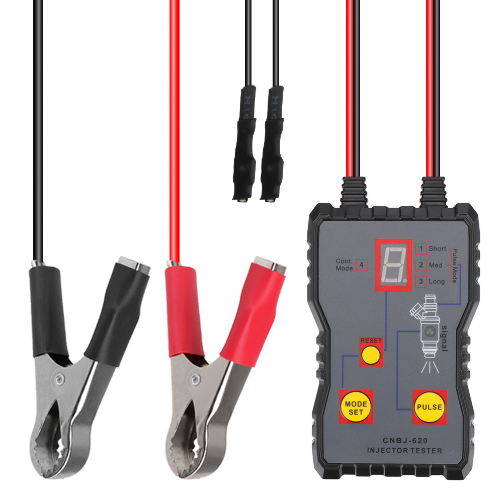 Probador de inyector de combustible de coche, Kit de herramientas de limpieza automotriz, 4 modos Pluse, herramienta de escaneo de sistema de combustible, limpiador al ras de inyectores