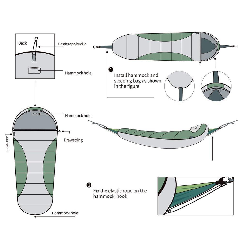 Camping Slaapzak Draagbare Hangmat Underquilt Hangmat Thermische Hangmat Deken Voor Camping Isolatie Accessoire Onder E2V9