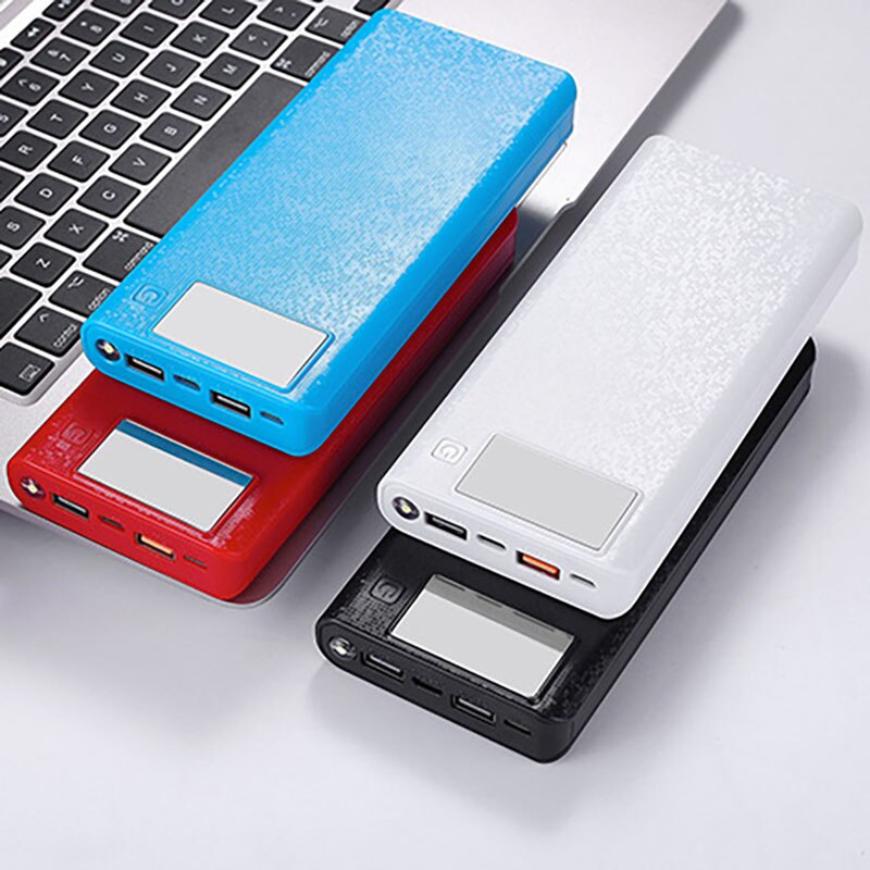 20000 mah diy strömbank fallet 8 x 18650 batteriladdnings förvaringsbox 5v dual usb typ c android mikro usb-gränssnitt för smarta telefoner