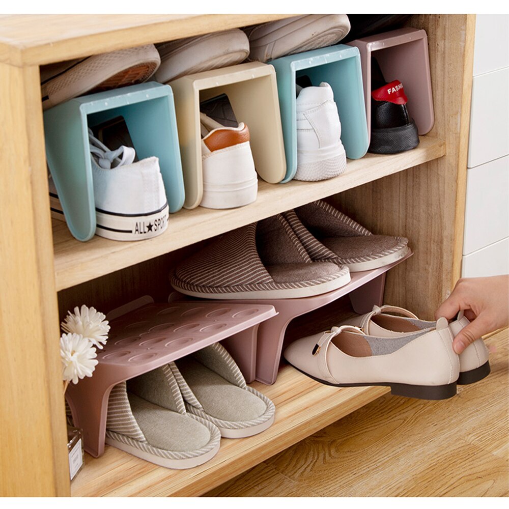 Schoenenrek schoenenrek dubbellaags schoenenrek draagbare kast voor thuis, slaapzaal schoenenkast schoenen en slippers opbergen