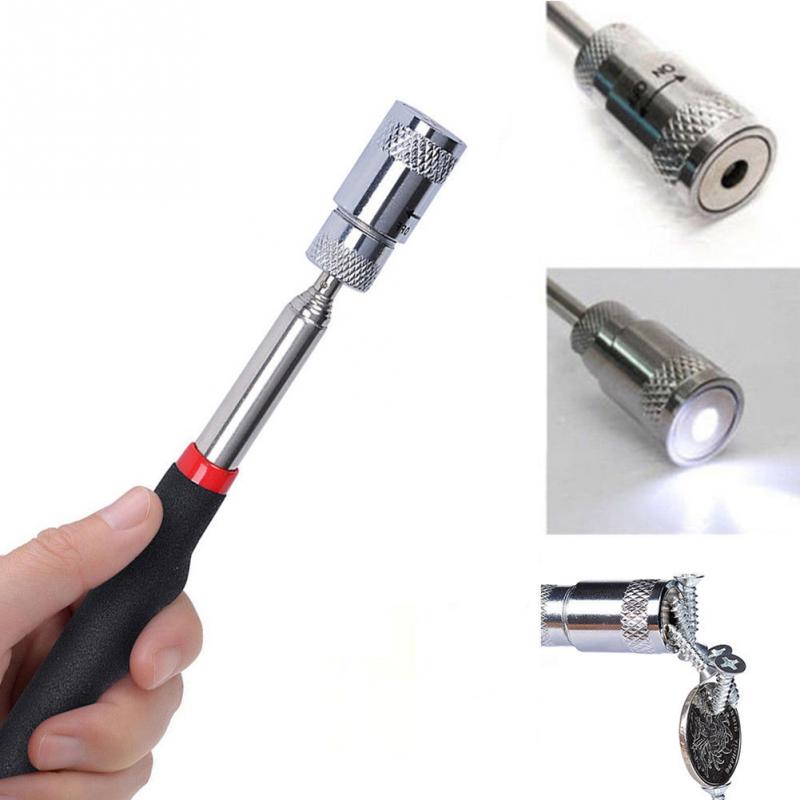 Mini Telescopische Magnetische Magneet Zaklamp Pen Handige Tool Voor Picking Up Iron Ring Moer Bout Uitschuifbare Pickup Zaklamp Staaf #1026