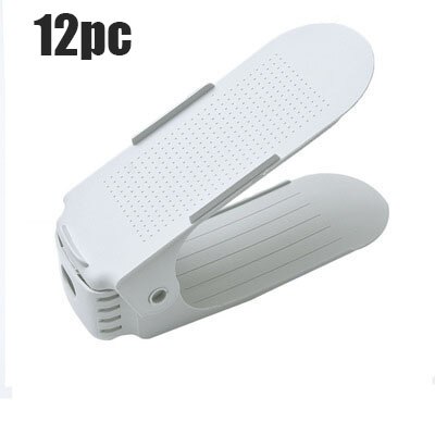 12pc dobbeltlags justerbar skooppbevaringspose moderne skohylle skoskapoppbevaring rengjøringsskap skooppbevaringsposehylle: 12pc hvite