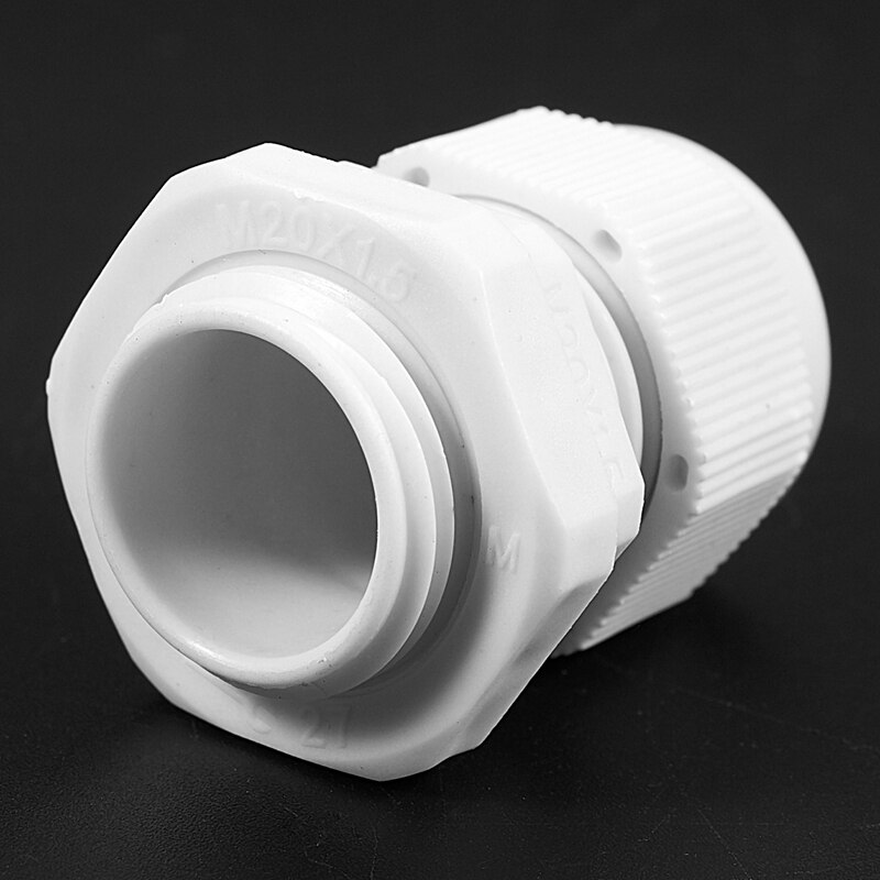 ! 6 Pcs White Plastic Waterproof Cable Glands Jointer M20 x 1.5