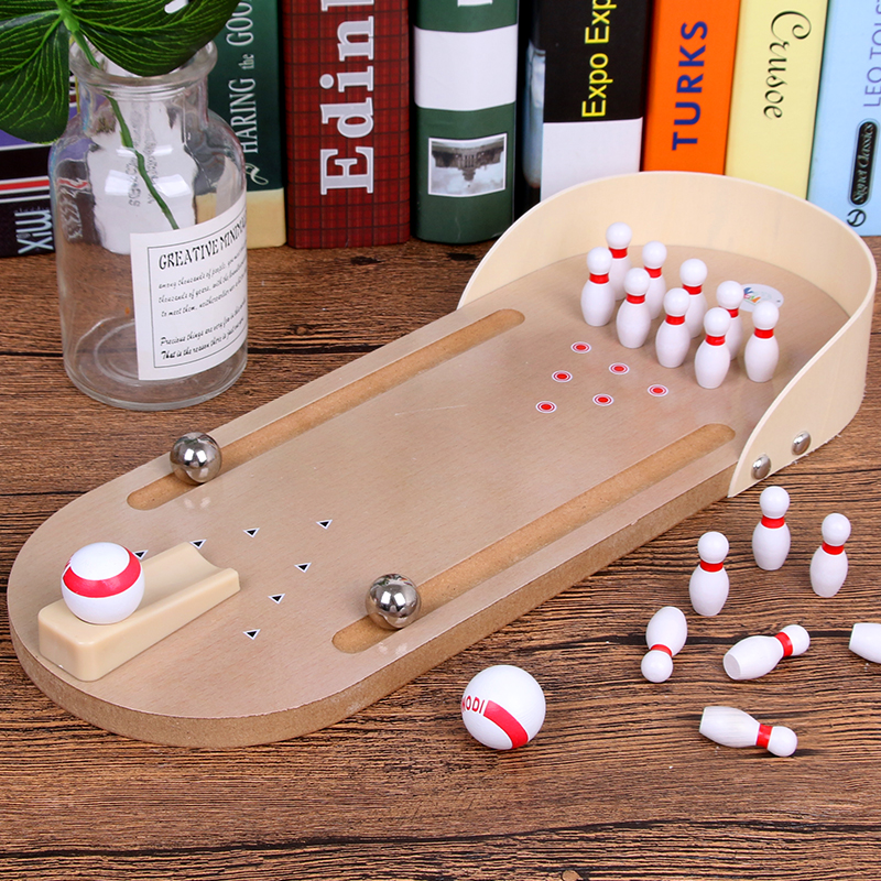 Home Sport Bowling Speelgoed Houten Kinderen Kleuterschool Indoor Kit Mini Tafelblad Jongen Grappige Ability Ontwikkelen Puzzel Speelgoed AA5BB