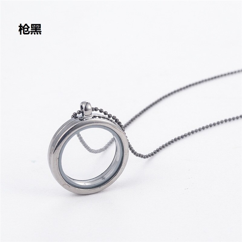 3cm Runde Wohnzimmer luxuriöse Speicher Foto Für Schwimm Charme Glas Medaillon Anhänger Halskette Für Frauen Rose Gold Kette