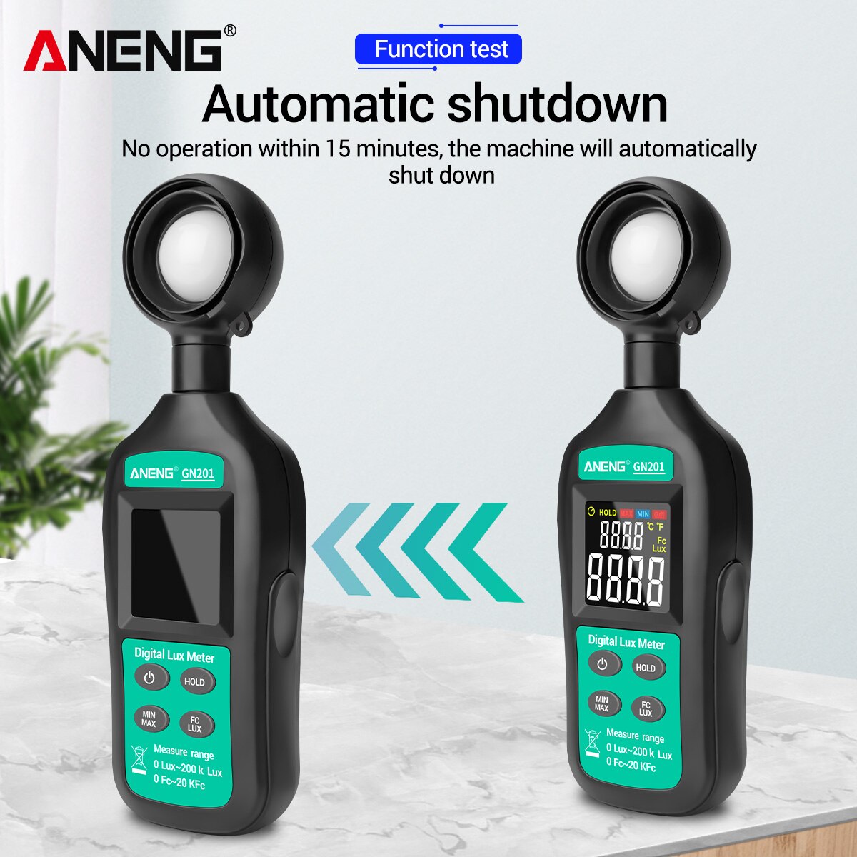 ANENG Mini Digital Lux Meter 0-20,0000 Lux Illuminance Meter LCD Display Handheld Illuminometer Light Meter Photometer Luxmeter