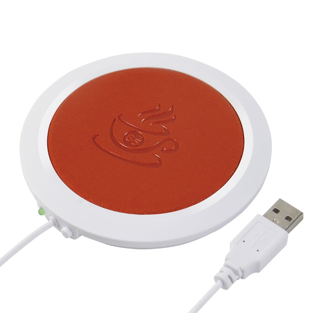 Usb Warmer Koffie Thee Cup Mat Warmer Pad Verwarming Apparaat Kantoor Huis Warmer Pad Mat Tafel Keramische Bril Metalen Bekers: Oranje