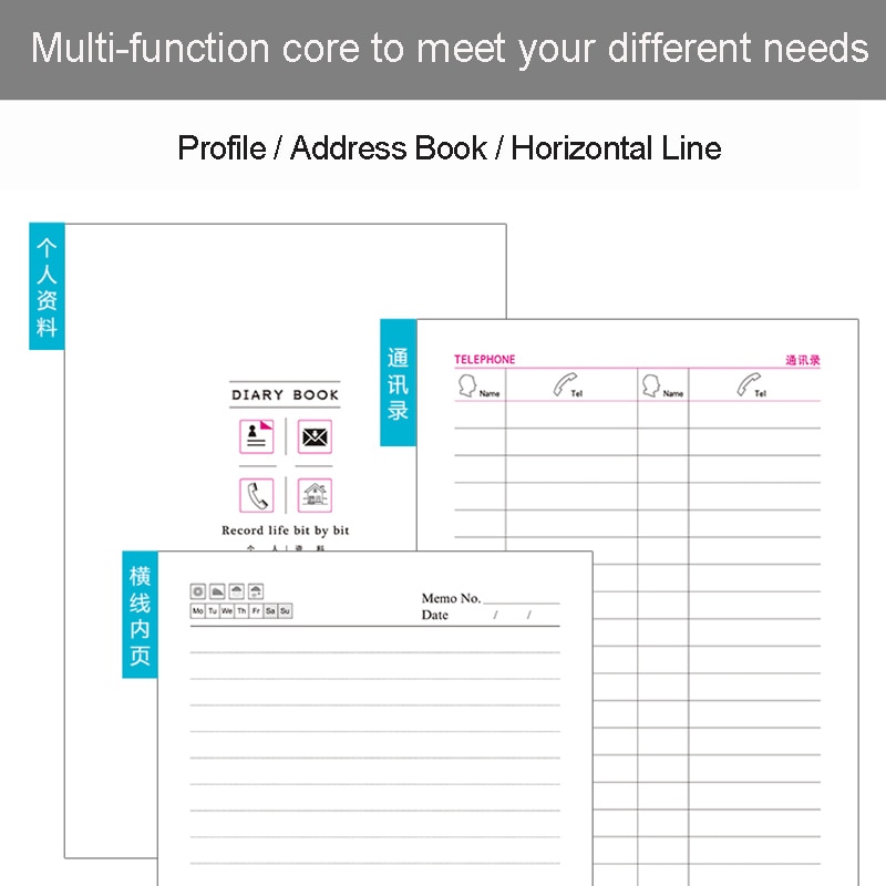 Buckle PU Soft Cover Notebook Daily Plan A5 Business Agenda Schedule Paper Personal Diary Notebook School Office Stationery