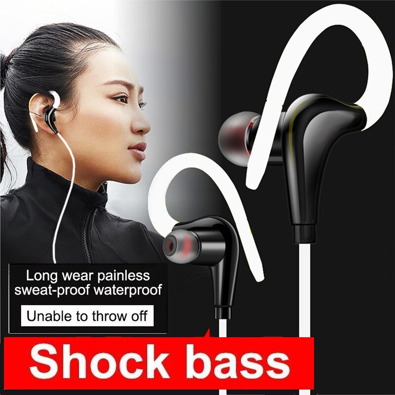 Rovtop 3D Bass Koptelefoon Oorhaak Waterdichte Sport Running Hoofdtelefoon Voor iPhone Samsung Xiaomi IOS Android Telefoon Headsets