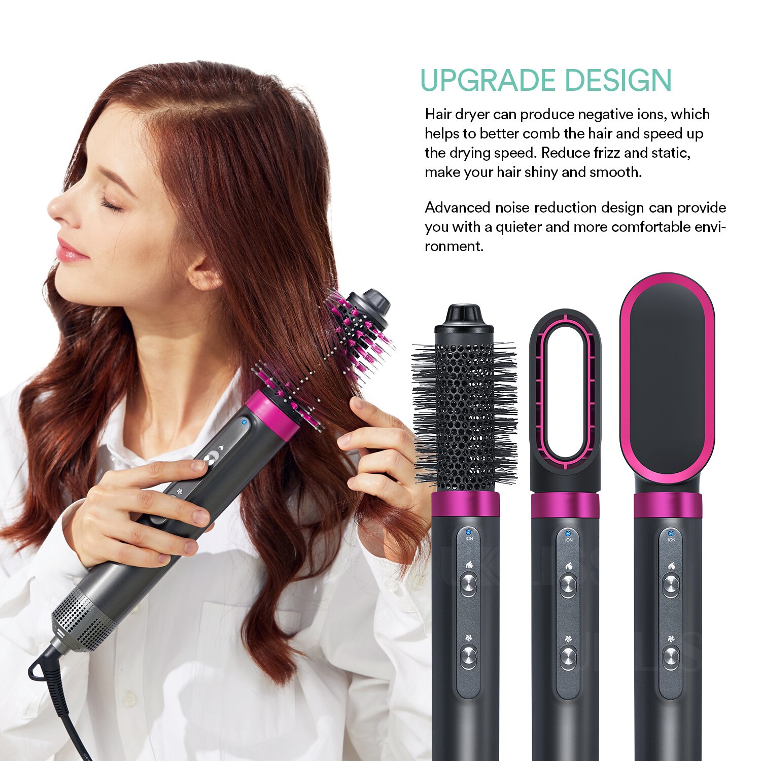 One Step Hair Dryer and Volumizer Styler Blow Dryer Hair Blower Brush 4 In 1 Mutifunctional Hairdryer Hairbrush Curling Iron