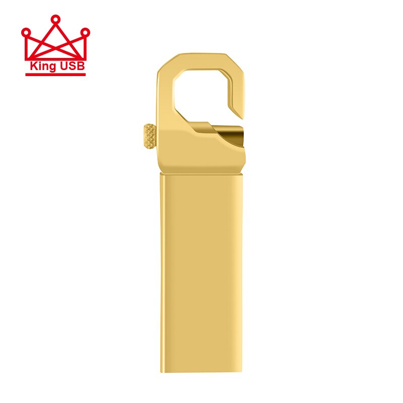 Szybki Metalowy Pendrive USB 2.0 - 16GB 32GB 64GB 128GB - Wodoodporny Pendrive na Klucze z Paskiem: 128 GB / Złoty