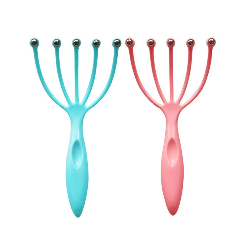 Hand-Held Head Massager Scalp Massager Staal Bal Hoofd Massager Ontspanning Vijf Vinger Massage Tool Voor Hoofd