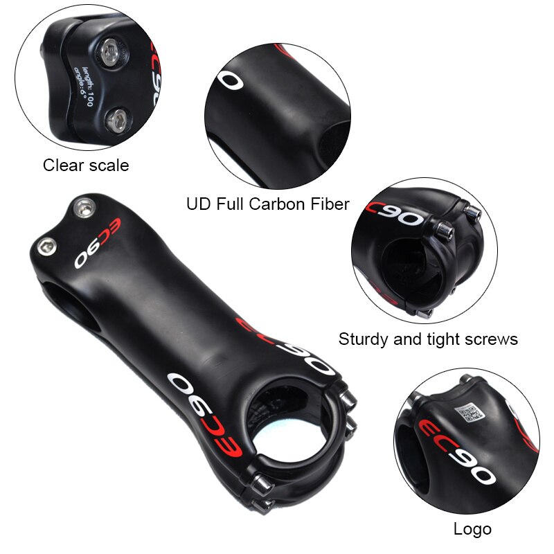 EC90 Bike Stem Full Carbon Fiber 60/70/80/90/100/110/120mm MTB Stem ±6°/17° Bicycle Handlebar Stem for Mountain Road Bike