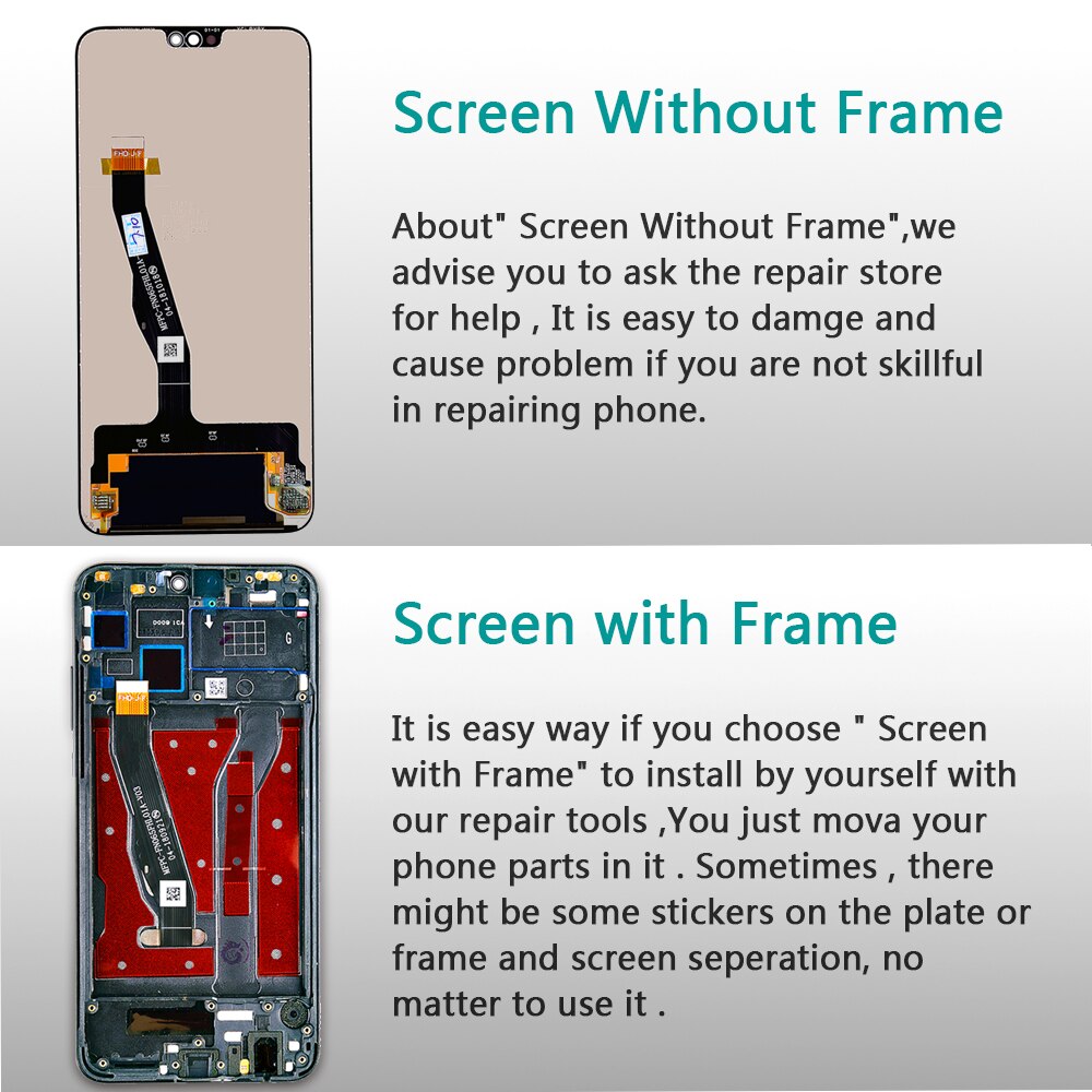 Original Huawei Honor 8X écran LCD 6.5 pouces JSN-AL00-L22 écran tactile 10 tactile numériseur cadre d'assemblage revêtement oléophobe