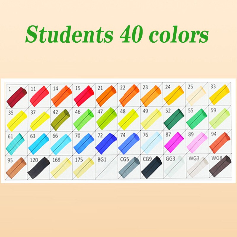 30/40/60/80 farben Skizze Kunst Marker Stift Doppel kopf Alkoholische Stifte Für Schüler Marker Kunst Liefert Schule: Studenten 40 Farben