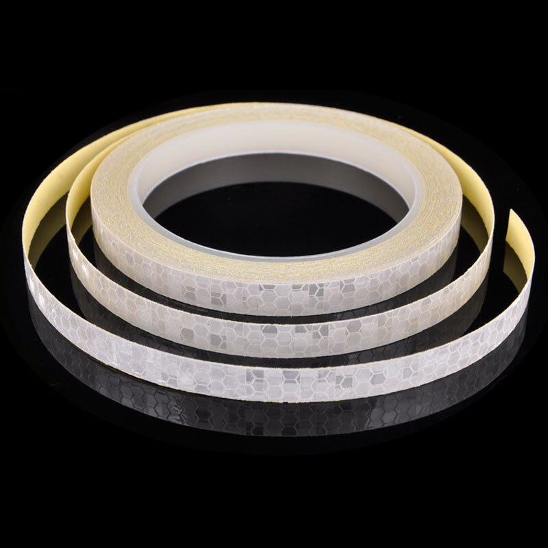 3pcs Reflective Tape Bicycle Cycling Reflective Stickers Adhesive Tape Bike Stickers Bicycle Accessories: 3pcs  white