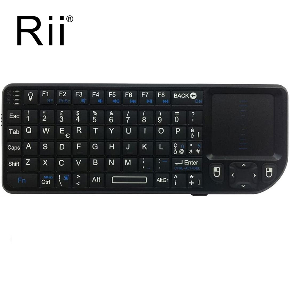 Rii X1 2.4GHz Mini Wireless Keyboard English/ES/FR Keyboards with TouchPad for Android TV Box/PC/Laptop: Olive