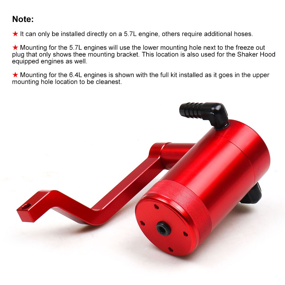 0.18L Aluminum Oil Catch Can Tank With Baffle Plate For Dodge Ram 1500 2500 3500 5.7L 6.4L HEMI BX102252