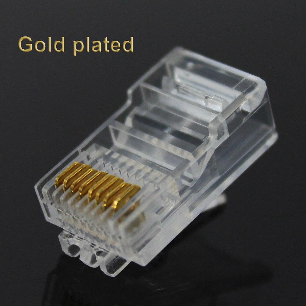 ANPWOO 20/50/100PCS RJ45 Ethernet Cables Module Plug Network Connector RJ-45 Crystal Heads Cat5 Cat5e Gold Plated Network Cable