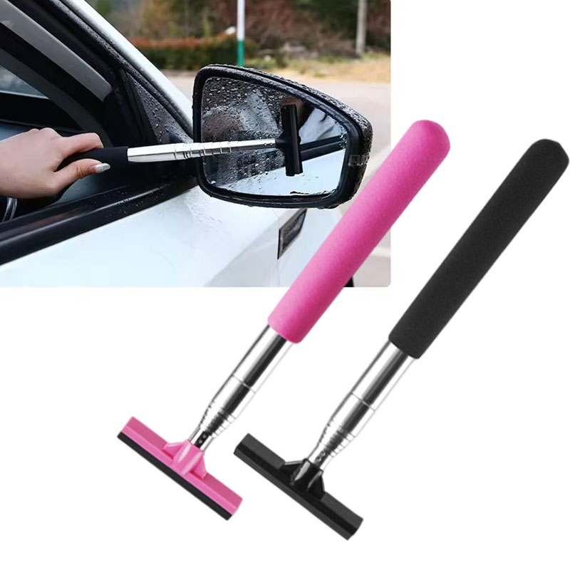 1PC Auto Teleskop Rückspiegel Wischer Tragbare Regnerischen Seite Rakel Auto Werkzeug Glas Reinigung Handheld Spiegel Fenster